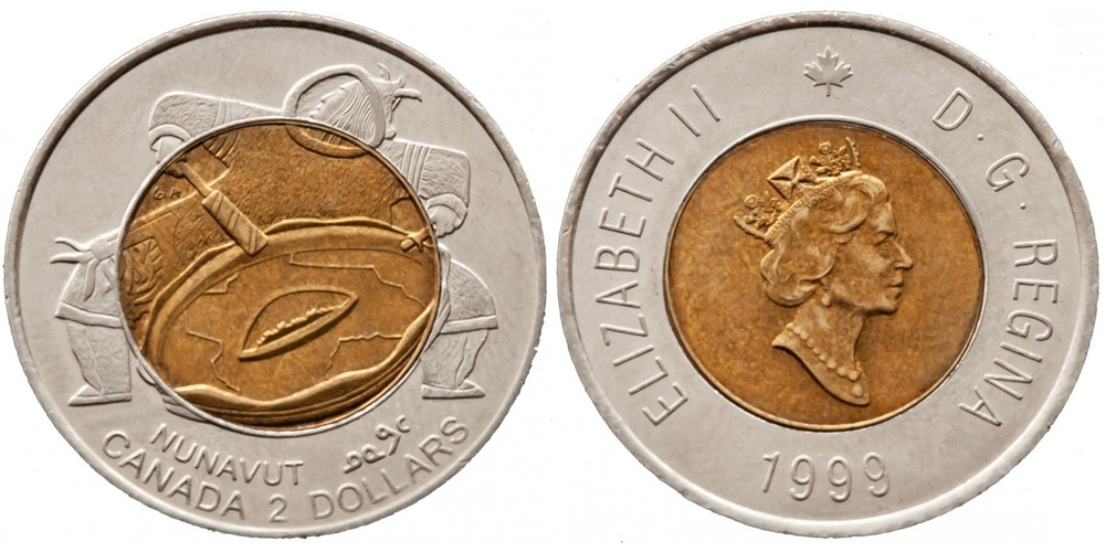 Канада 2 доллара, 1999 Основание Нунавута XF