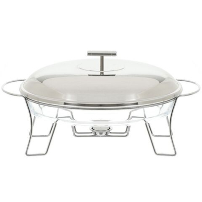 Мармит стекло, нержавеющая сталь, 3 л, 44x24.5x16.5 см, овал, Attribute, ABI010