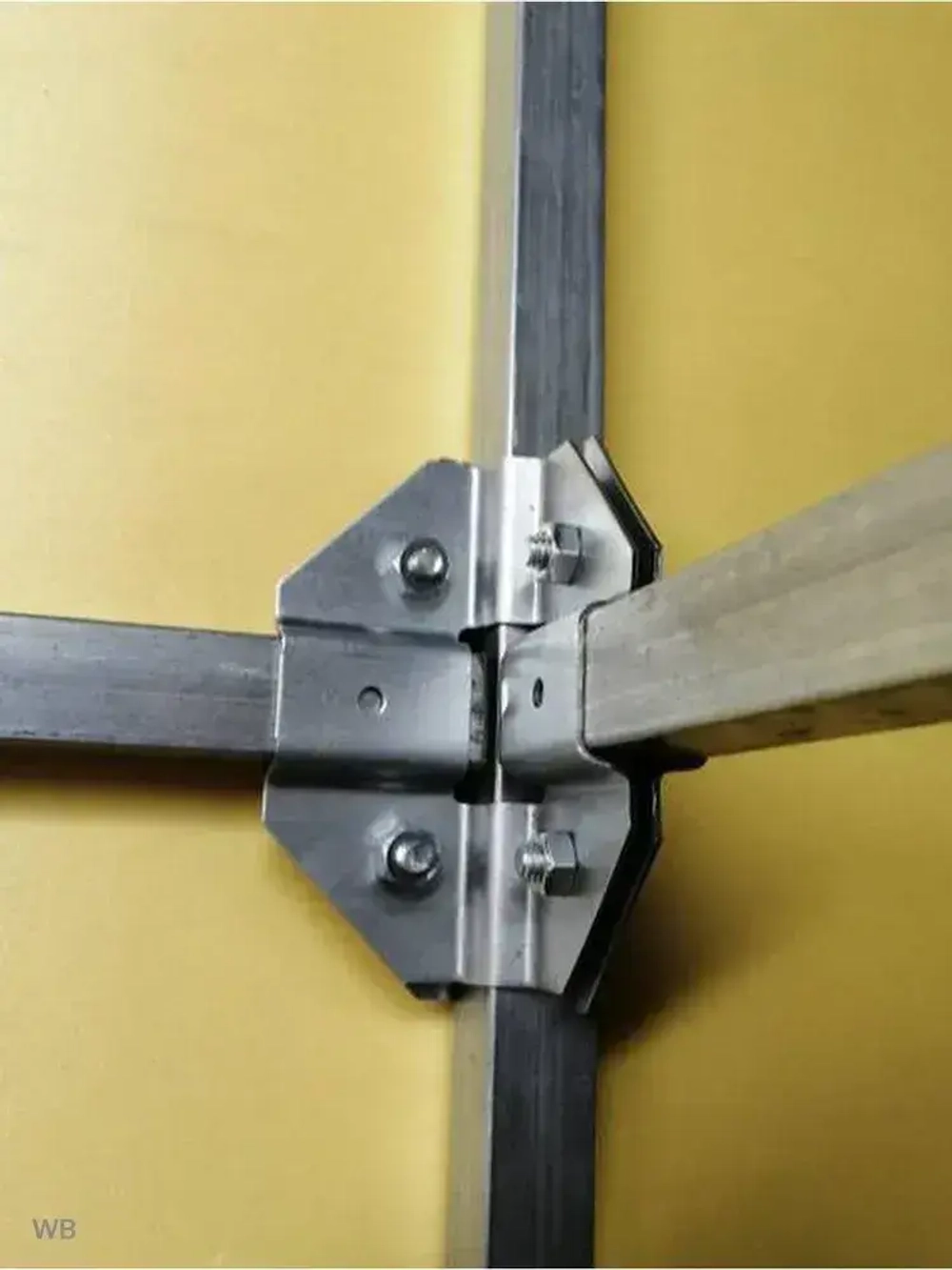 Крепеж теплиц угловой внутренний 20х20мм 4х-сторонний, подходит для теплицы и стеллажа, 4 пары - толщина металла 1.2мм