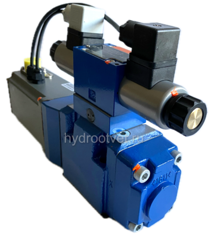 4WRKE10E50L-3X/6EG24ETK31/A1D3M - Пропорциональный распределитель с обратной связью по положению золотника и со встроенным усилителем (OBE), Ду10, A1 = ±10 В, номинальный расход 50 л/мин, схема E, каналы управления ET = X и Y - внутренние