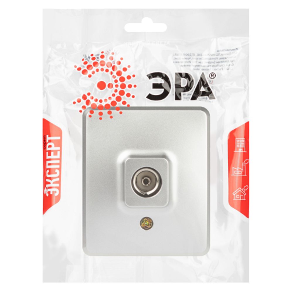 Розетка ЭРА Эксперт 11-3201-03 TV одиночная IP20 ОУ алюминий