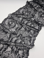 Кружево эластичное чёрное К719