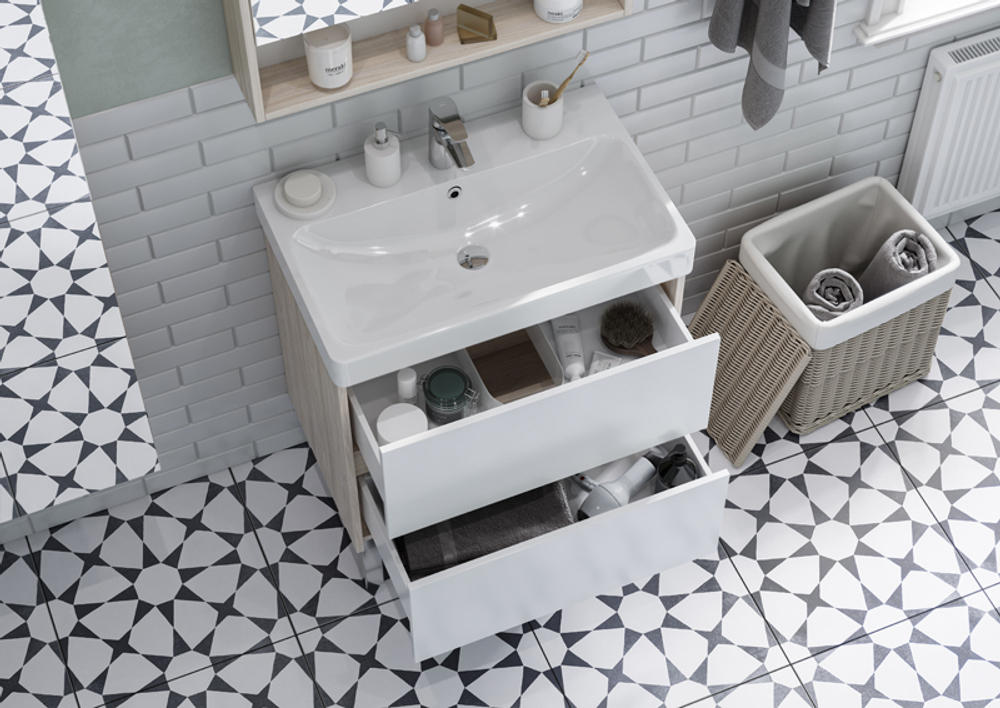 Тумба под раковину AQUATON Сканди 70 подвесная, дуб верона (1A251801SDB20)