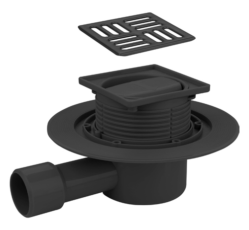 Трап ViEiR с сухим затвором (ЧЕРНЫЙ)  10х10 УГЛОВОЙ  (8/1шт)