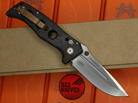 Нож Benchmade Mini Adamas - рукоять мраморный карбон, клинок стоунвош BM273FE-2BK