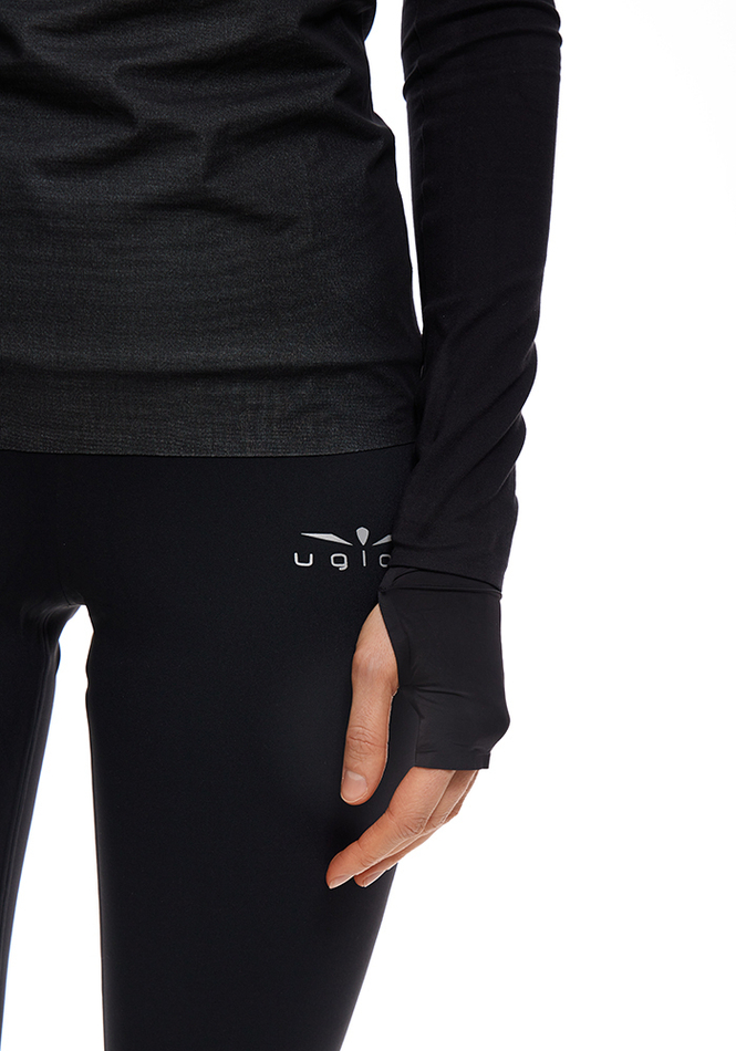 ЛОНГСЛИВ С МЕМБРАННОЙ ВСТАВКОЙ ЖЕНСКИЙ 1/2 ZIP MEMBRANE | BLACK SILVER