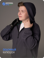 Зип-худи с капюшоном мужская ТР, серый