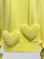 Толстовка LJHY 8315 однотонная со сборкой и сердечками на рукавах