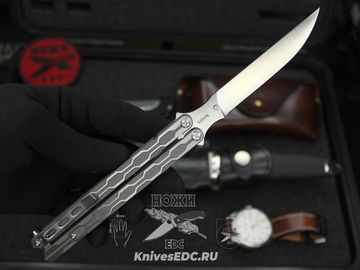 Складной нож REPTILIAN "Плазма-05" c клинком из стали CPM-S35VN, рукоять титан