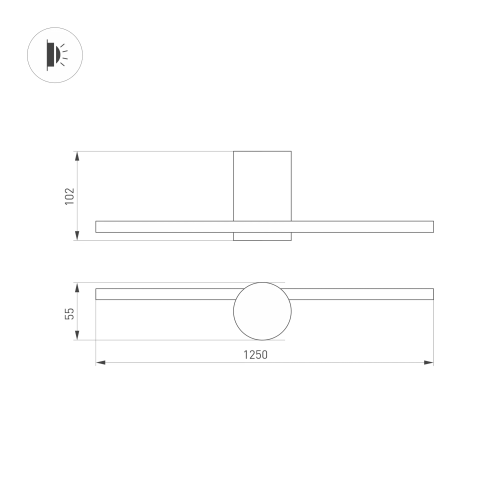 Светильник SP-VINCI-M-S1200x55-12W Warm3000 (BK, 110 deg, 230V) (Arlight, IP20 Металл, 3 года) 036931