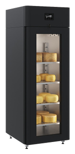 Шкаф холодильный POLAIR CS107 Cheese черный, стеклянная дверь