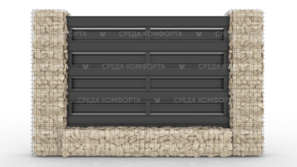 Забор из евроштакетника ZBR0058