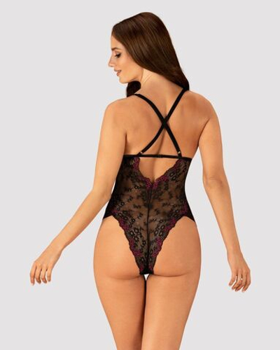 Роскошное боди Vanessme с кружевными вставками (Размер: S-M) (Цвет: черный)