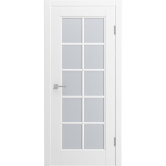 Фото двери Аура белая эмаль со стеклом