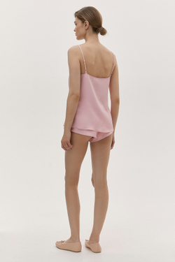 Топ с глубоким вырезом розовый