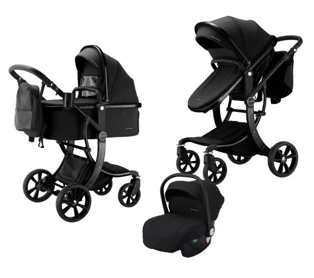 Детская коляска Luxmom 606 3в1 (черный)