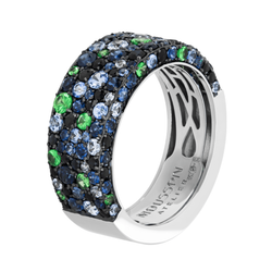 Кольцо с Сапфирами и Цаворитами, R0256-0/45