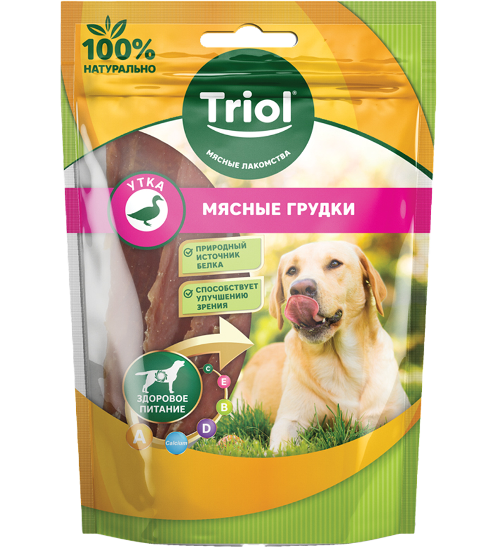 Лакомство для собак «Мясные грудки из утки», 70гр., Triol