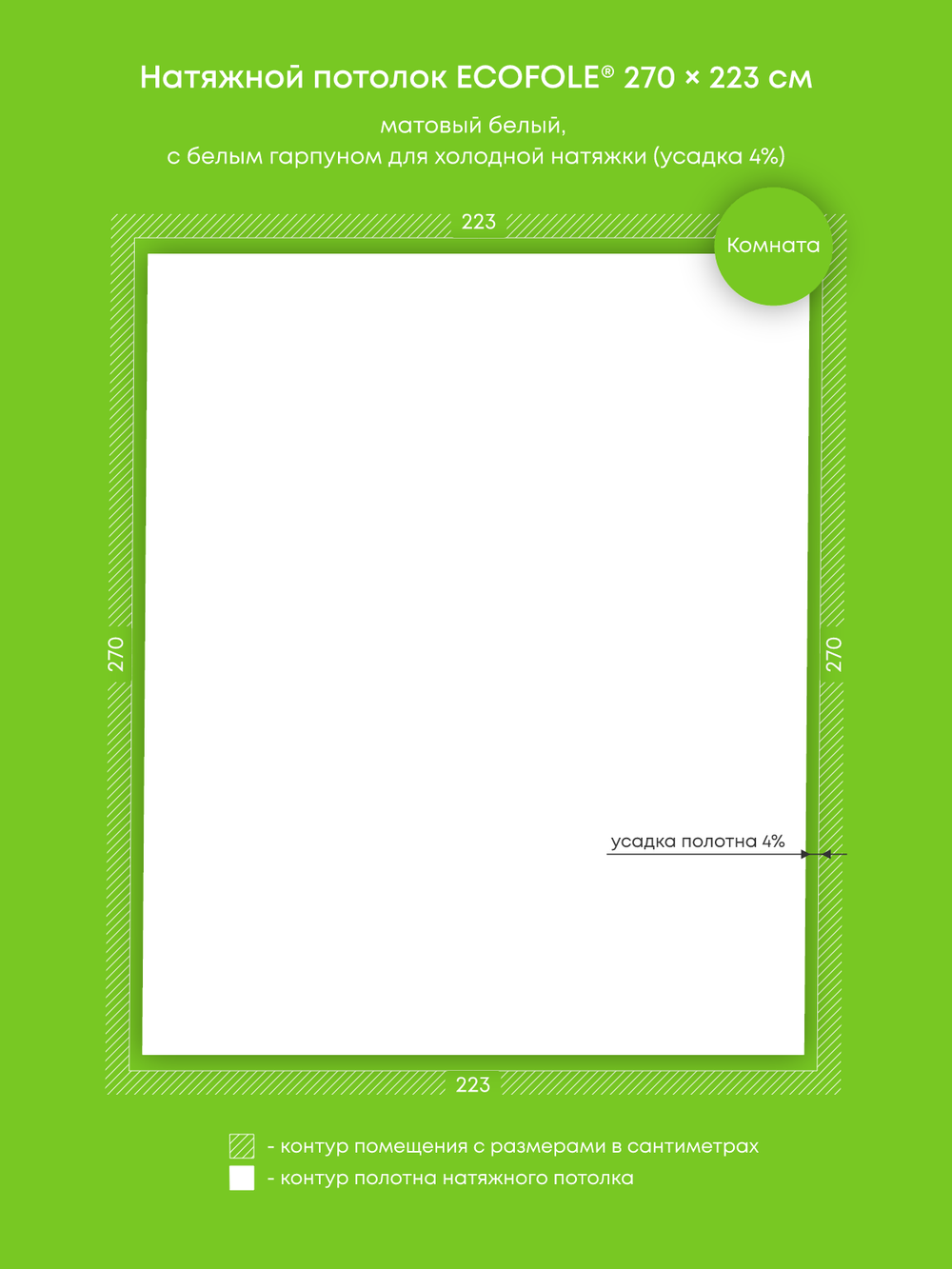 Натяжные потолки: 6 м2, 7.8 м2