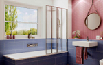 Шторка для ванны Ambassador Bath Screens 16041110R (90х140) хром,стекло прозрачное,складная,1 место