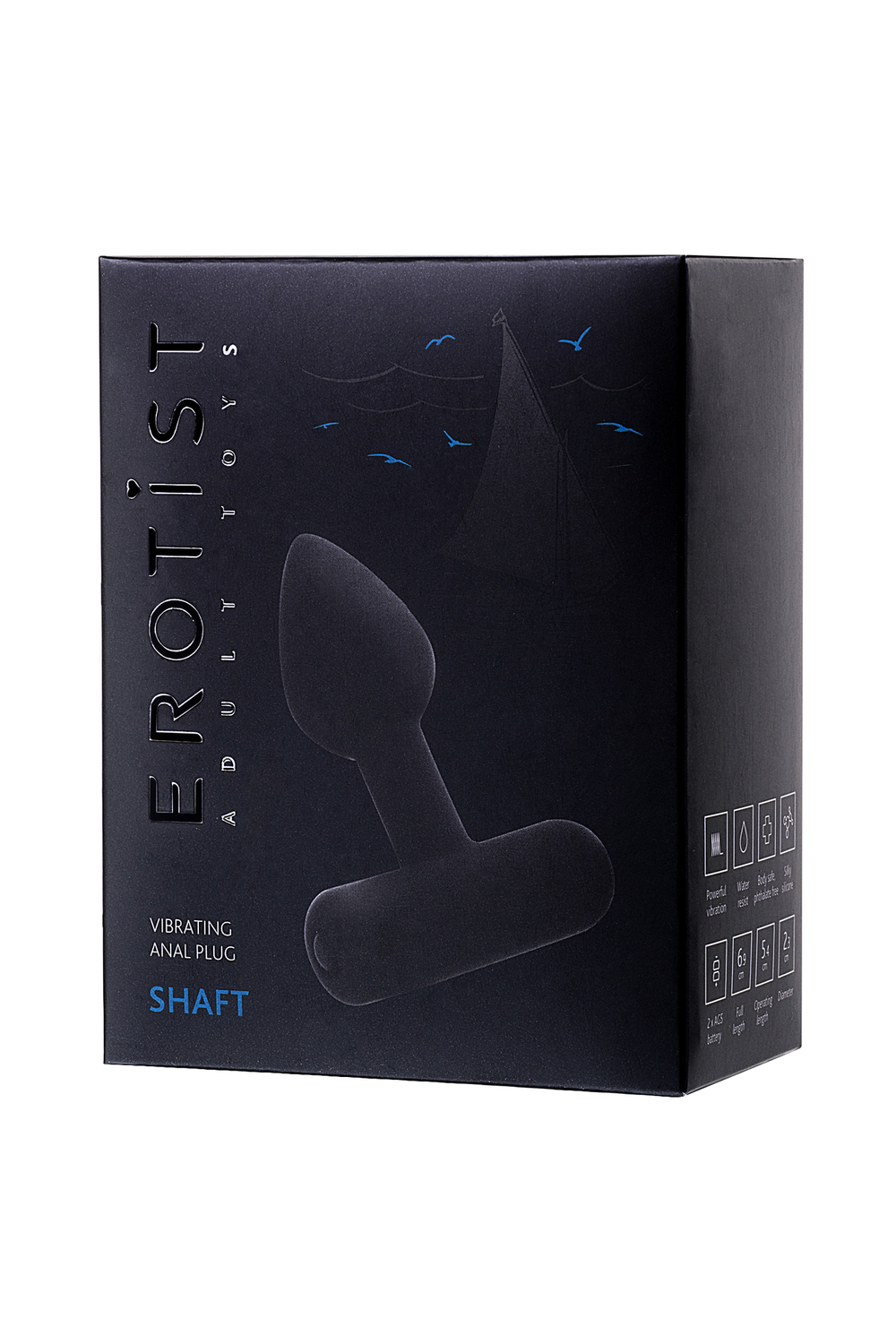 Анальная втулка Erotist SHAFT, силикон, черный, 6,9 см