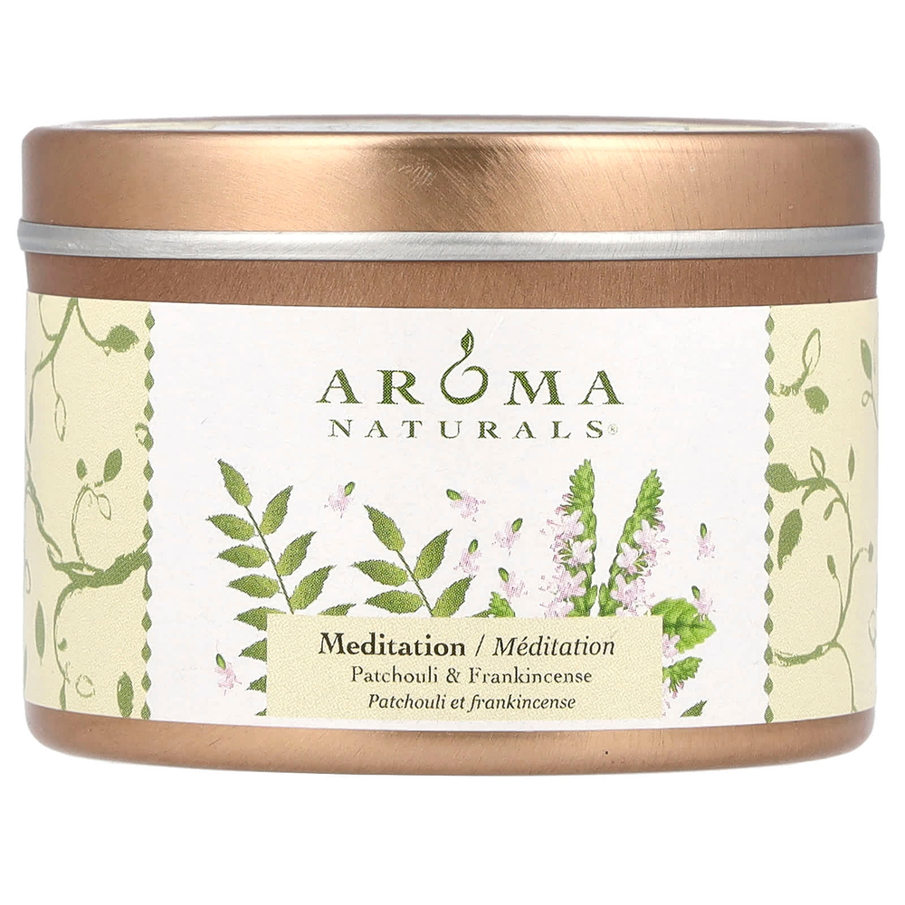 Aroma Naturals, Soy VegePure®, маленькая консервная свеча из сои, пачули и ладан, 79,38 г (2,8 унции)