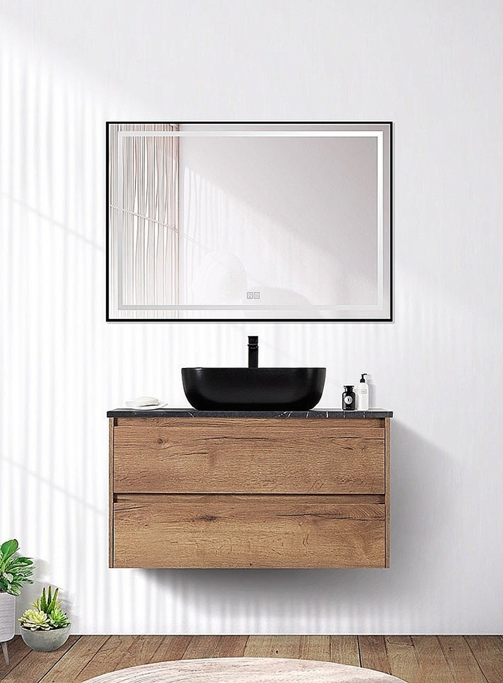 Тумба с раковиной и столешницей BelBagno KRAFT 80 Rovere Tabacco