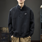 Толстовка с полуоткрытым воротником-стойка на трёх пуговицах,осенняя