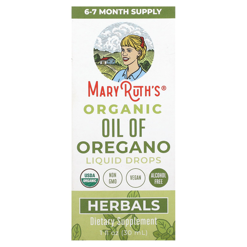 MaryRuth's, органическое масло или орегано, капли, 30 мл (1 жидк. унция)