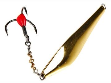 Блесна вертикальная зимняя Lucky John DOUBLE BLADE с цепочкой и тройником 60мм GC блистер