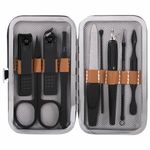 Универсальный набор для маникюра и педикюра 9 в 1 в футляре, MINI, черный карбон, блистер, WBZ, 609496