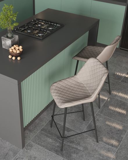 Стул барный Arch экокожа серый