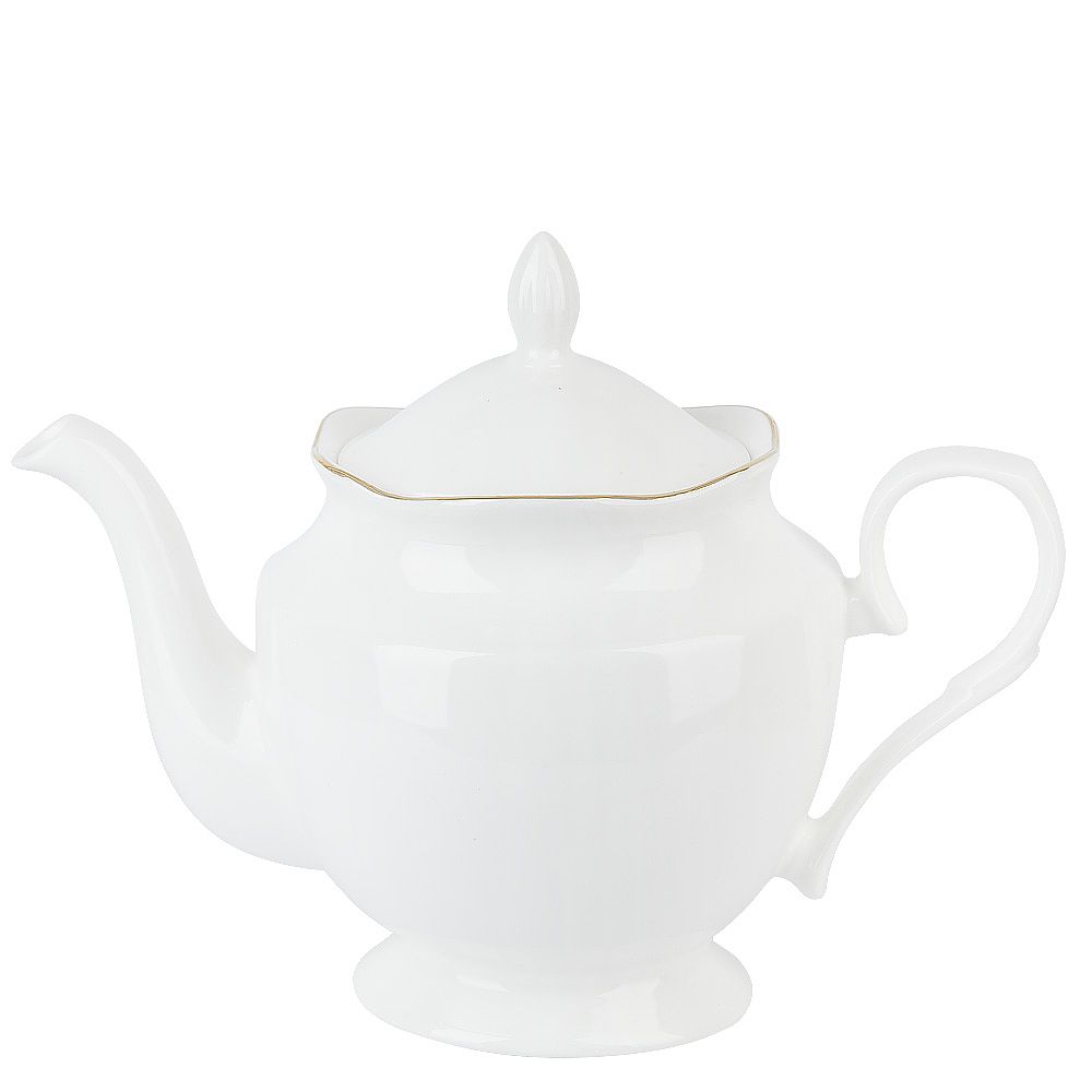 Чайник " " v=1300мл с золотой окантовкой (фарфор) (подарочная упаковка)