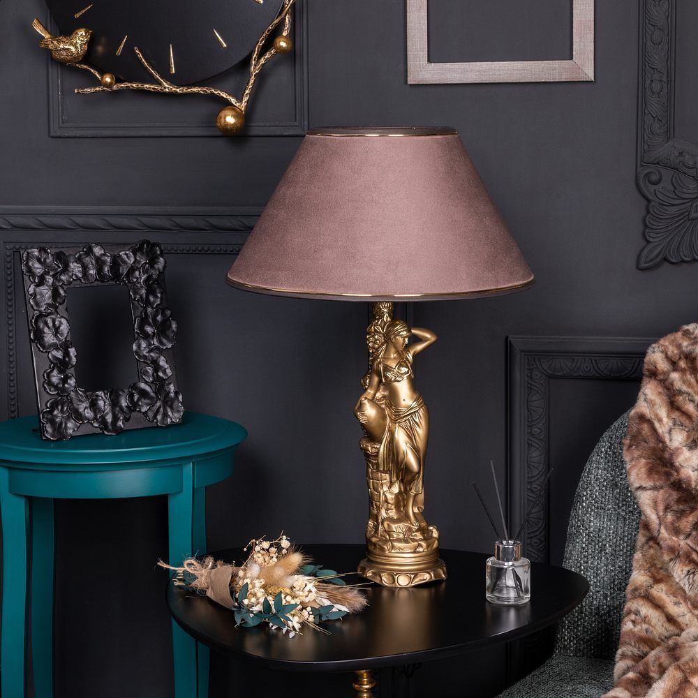 Настольная лампа Девушка с кувшином Бронза Кофе