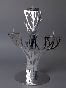 Подсвечник для свечей "Дерево" - 3 свечи (черный)