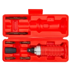 Отвертка ударная с набором бит и адаптером 8пр. FORCEKRAFT FK-5064S