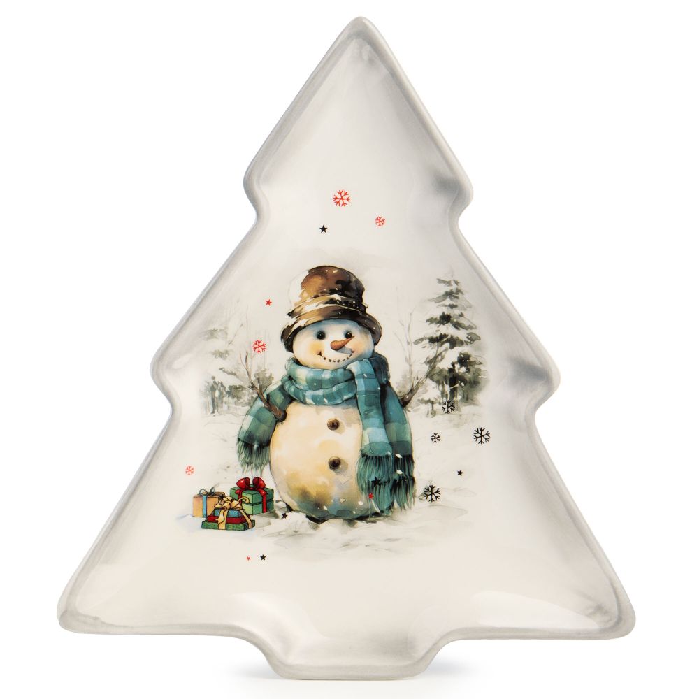 ТАРЕЛКА В ФОРМЕ ЕЛКИ AGNESS "С НОВЫМ ГОДОМ!" 23*20,2*2,2 СМ (КОР=24ШТ.)