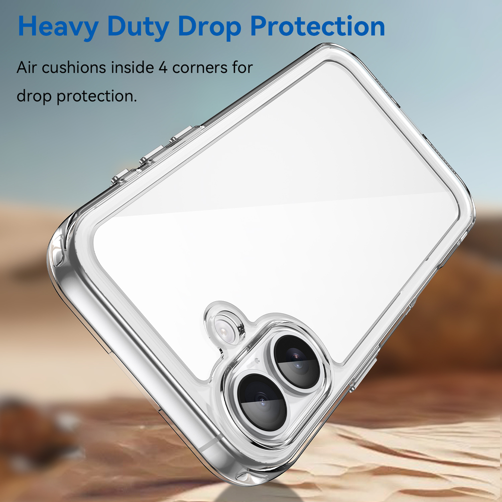 Прозрачный чехол с усиленными рамками для iPhone 17, увеличенные защитные свойства