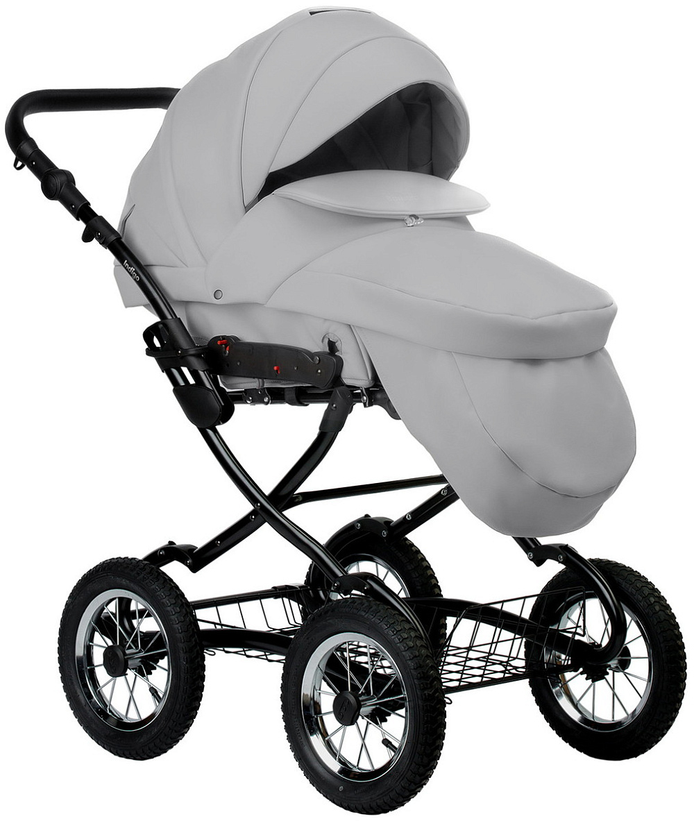 Детская коляска Indigo Barbara Eco Classic 3 в 1 с автокреслом Avionaut Cosmo Grey Be04 св.серая кожа