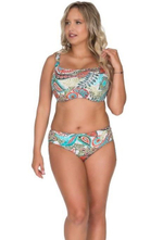 Плавки-бразилиана с растительным орнаментом (Размер: XXL) (Цвет: разноцветный)