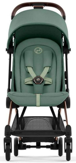 Коляска Cybex Coya Rosegold Frame Cloud G i-Size Fog Grey Leaf Green с дождевиком и бампером