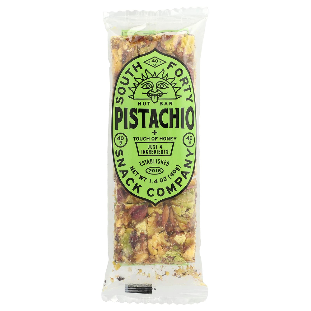South Forty Snack Company, ореховый батончик, фисташки и мед, 4 батончика по 40 г (1,4 унции)