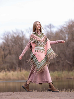 Пончо женское шерстяное с орнаментом