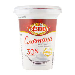 Сметана 30% President 350г