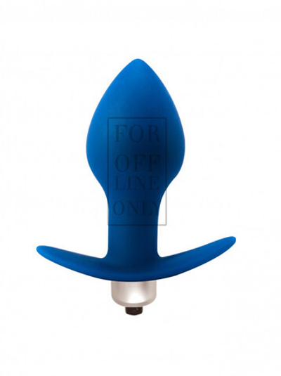 Анальная пробка с вибрацией Flash Hugo ( 7 режимов ) (Цвет: синий)