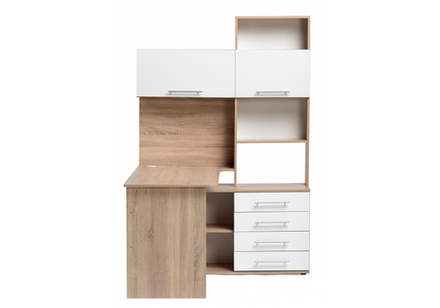 Компьютерный стол Woodville КСТ-14.1П правый дуб сонома, белый