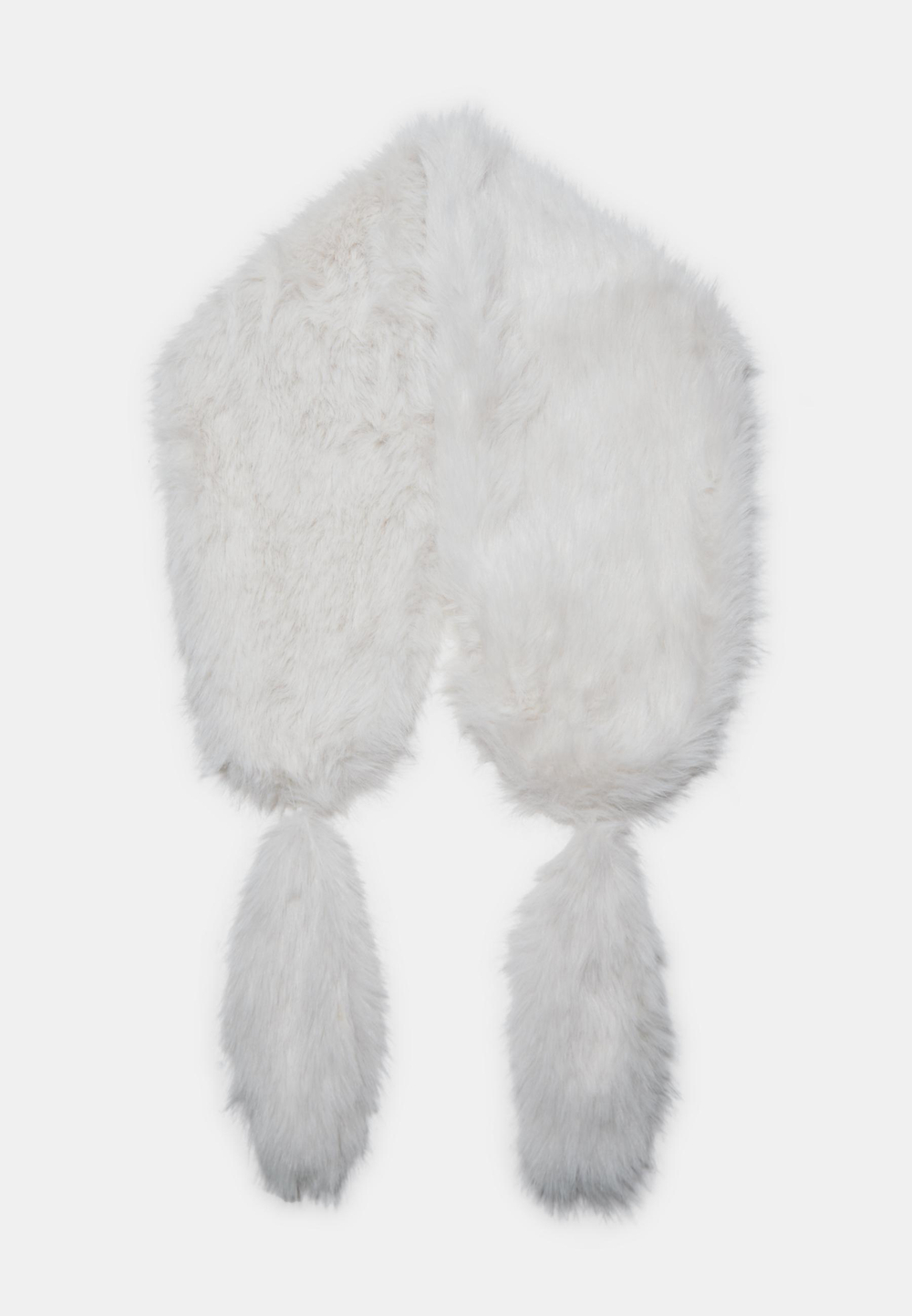 STRADIVARIUS Шарф из искусственного меха с помпонами, экрю
