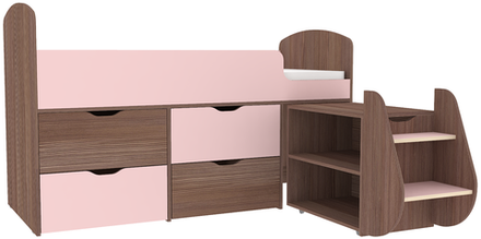 Кровать-чердак КарИВи Малыш 7 Бодего Темный Розовый