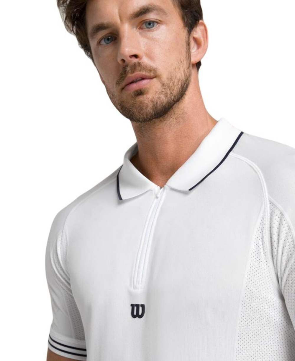 Мужское теннисное поло Wilson Series Seamless Polo - bright white