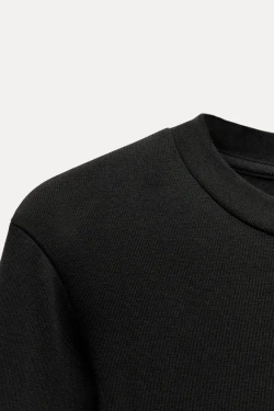 ZARA БОДИ ИЗ ХЛОПКА И МОДАЛА, ЧЕРНЫЙ